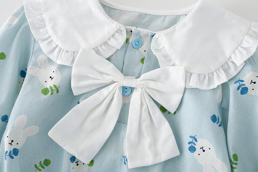 Vestido Enterizo Azul con Mangas Largas para Niñas - Image 17