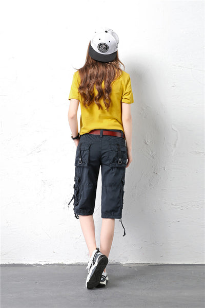 Pantalones Casuales Sueltos Capri Multicolor Talla Grande - Image 19