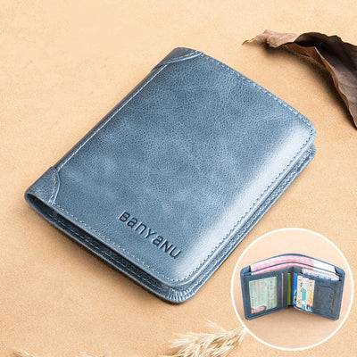 Billetera Vertical Tri-fold de Cuero Mate para Hombre - Image 12