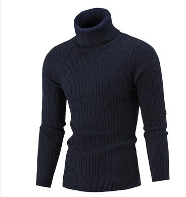 Suéter de Invierno para Hombre Cuello Alto Solido Tide - Image 14