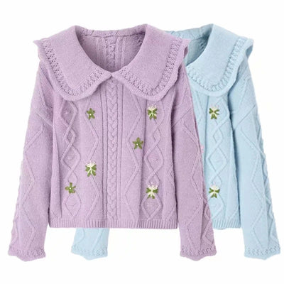 Suéter Retro Floral para Mujer - Diseño Versátil para Otoño