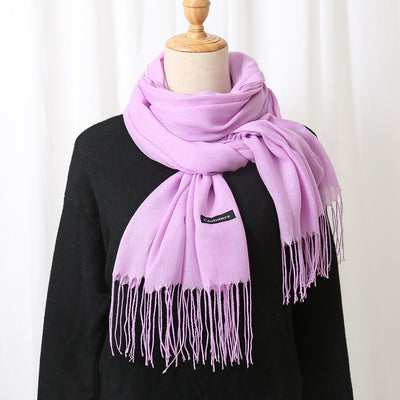Bufanda Chal de Cachemira Otoño Invierno - Diseño Minimalista con Flecos - Image 20