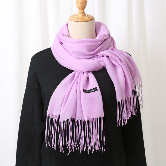 Bufanda Chal de Cachemira Otoño Invierno - Diseño Minimalista con Flecos - Image 20