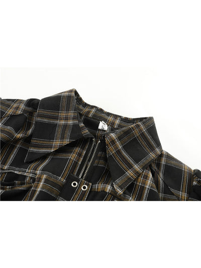Camisa Cuadriculada Retro French Chic - Diseño Sofisticado para Otoño - Image 3