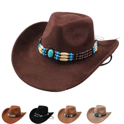 Sombrero Vaquero Punk de Ala Ancha con Peluche Sintético para Montar a Caballo - Image 14