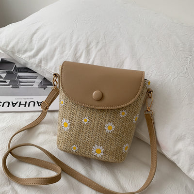 Bolso de Hombro Tejido en Rafia con Detalles Plisados - Image 7