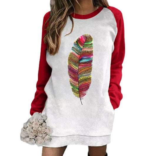 Vestido Suéter Holgado con Contraste de Colores y Bolsillos - Image 8