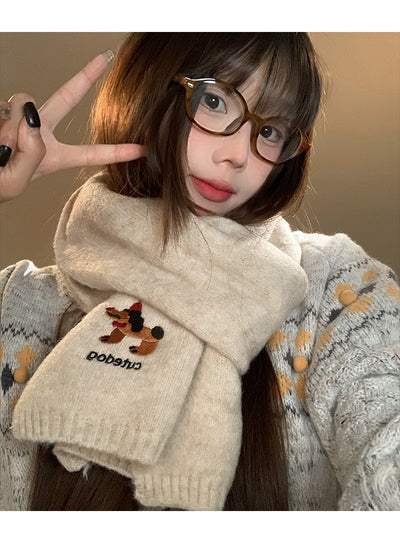 Bufanda Térmica Infantil con Bordado de Cachorro - Diseño Adorable para Otoño e Invierno - Image 16