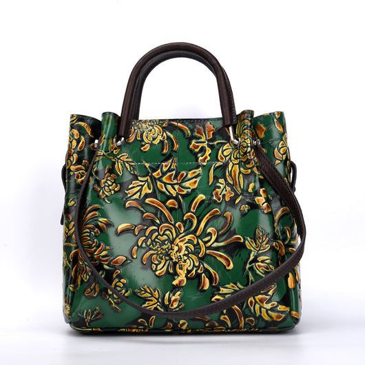 Bolsa Mensajera de Cuero Genuino con Relieve 3D para Mujer - Image 16