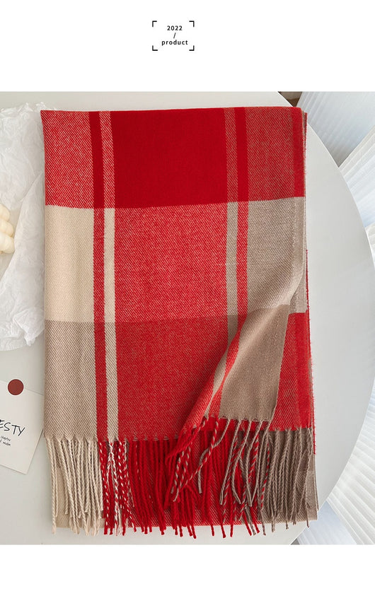 Chal Pashmina Escocés con Borlas para Mujer - Tejido Grueso y Cálido - Image 23