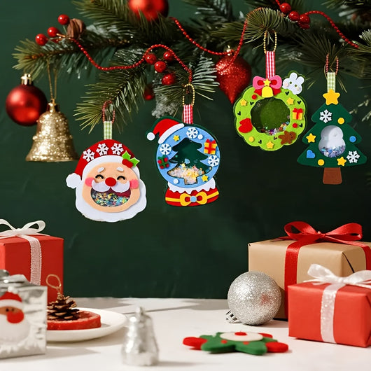 Kit de Adornos Navideños de Fieltro - 4 Diseños Artesanales para Decorar