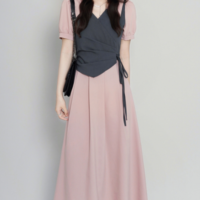 Vestido Camiseta Falso Dos Piezas Verano para Mujer - Image 9