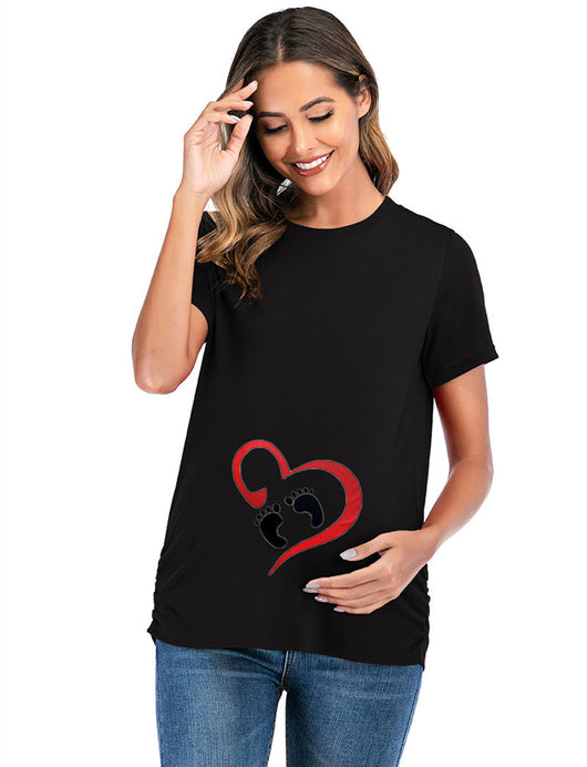 Blusa Premamá Cuello Redondo Largo con Estampado de Tobillos - Image 15