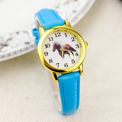 Reloj Infantil de Cuero con Diseño de Caricaturas