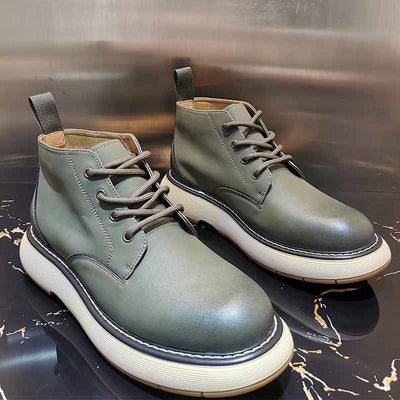 Botas de Cuero Nobuk con Punta Redonda - Calzado Premium de Altura - Image 8
