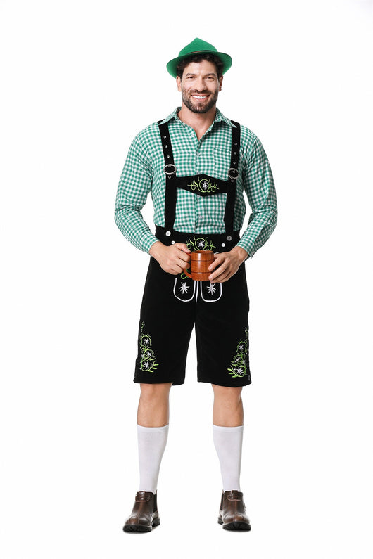 Conjunto Completo para Festival de Cerveza - Overol Denim, Camisa y Gorro - Image 24