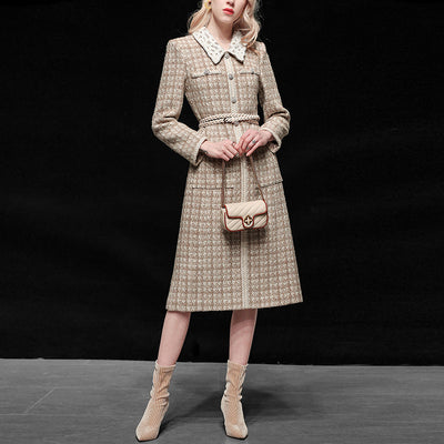Vestido Interior Elegante de Tweed Francés con Encaje - Image 3