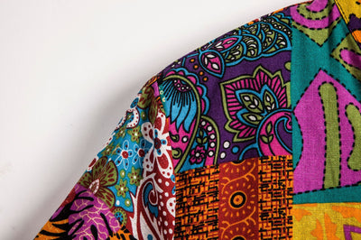 Camisa de Cuello Mao con Costuras Contrastadas y Estampado Floral - Image 13