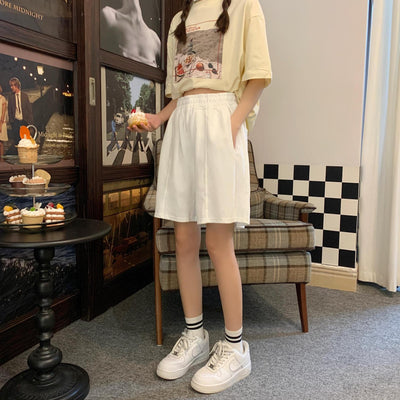 Shorts de Cintura Alta Algodón Pierna Ancha para Mujer - Image 11