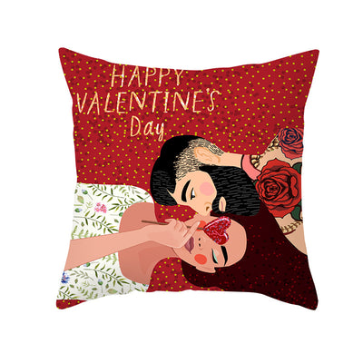Funda de Cojín Estampada Melocotón para Sala y Dormitorio - Edición Día de San Valentín - Image 32
