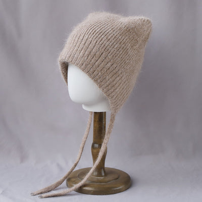 Gorro Tejido Cálido con Orejas de Gato - Pelaje de Conejo Suave - Image 2