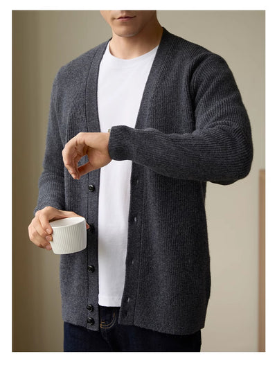 Cardigan de Lana Tejido Cuello V Casual Hombre Otoño Invierno - Image 10