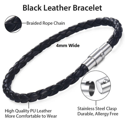 Pulsera de Cuero Trenzada Unisex - Marrón y Negro - Image 5