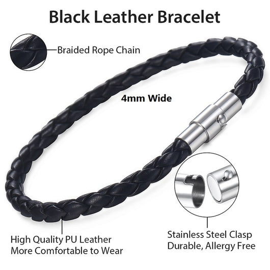 Pulsera de Cuero Trenzada Unisex - Marrón y Negro - Image 5