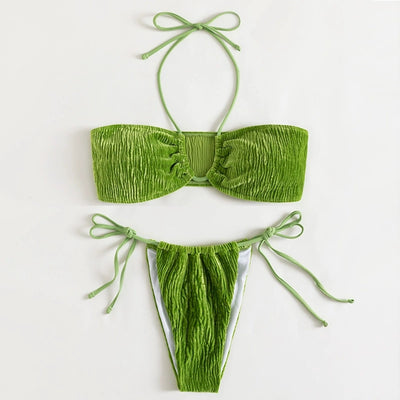 Traje de Baño Mujer con Cuello Halter y Abertura Lateral Elegante - Image 12