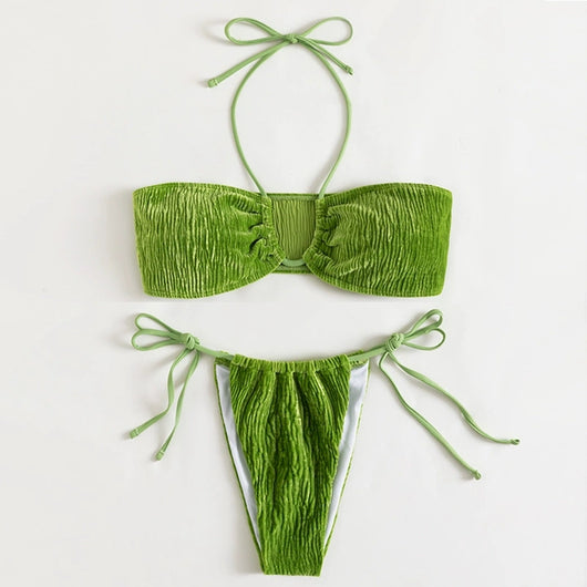 Traje de Baño Mujer con Cuello Halter y Abertura Lateral Elegante - Image 12