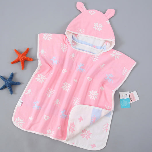 Capa de Baño Infantil con Capucha de Algodón Gasa Pura - Image 26