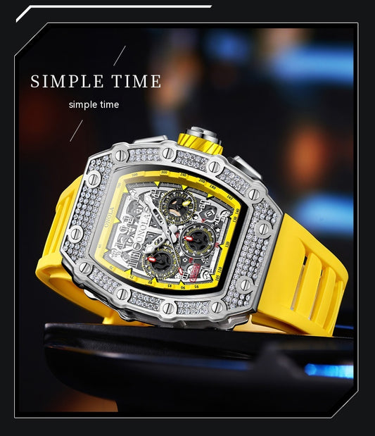 Reloj Mecánico Multifuncional con Diamantes - Elegancia y Precisión - Image 2