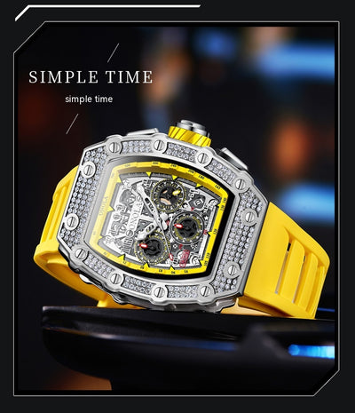 Reloj Mecánico Multifuncional con Diamantes - Elegancia y Precisión - Image 2