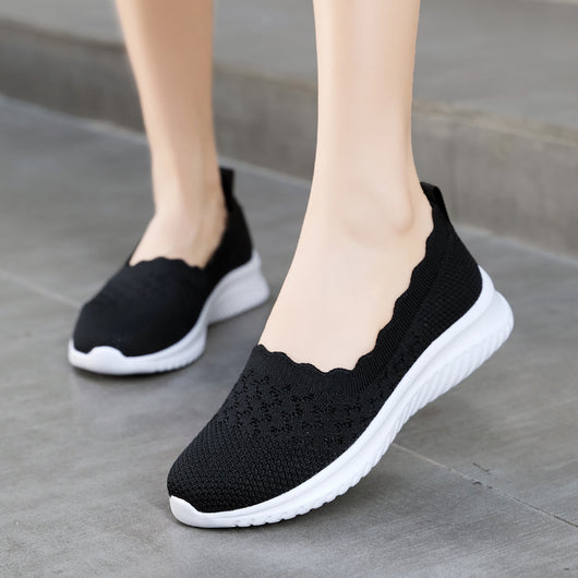 Zapatos Deportivos Tejidos Voladores Talla Grande para Mujer