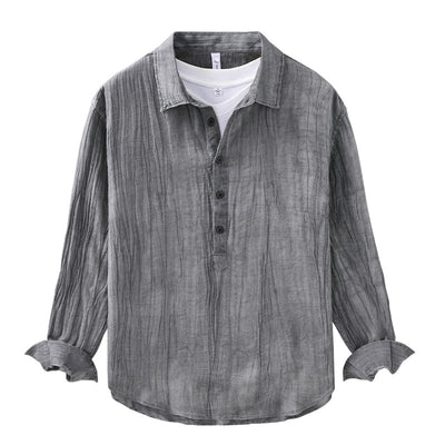 Camisa de Lino Casual con Textura Arrugada - Image 4