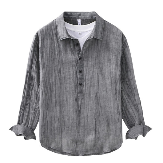 Camisa de Lino Casual con Textura Arrugada - Image 4