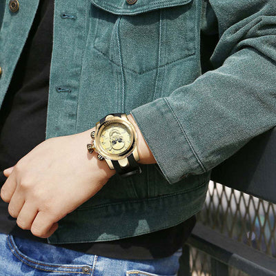 Reloj de Hombre Calavera Diseño Atrevido Esfera Grande Correa de Silicona Cuarzo