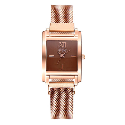 Reloj de Cuarzo Elegante Oro Rosa con Esfera Cuadrada Versátil - Image 8