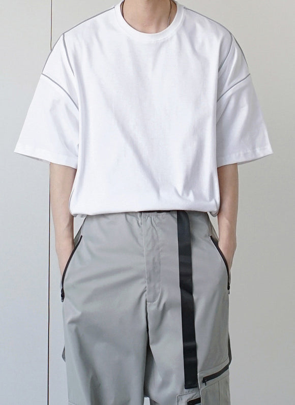 Camiseta Reflectante Suelta de Manga Corta