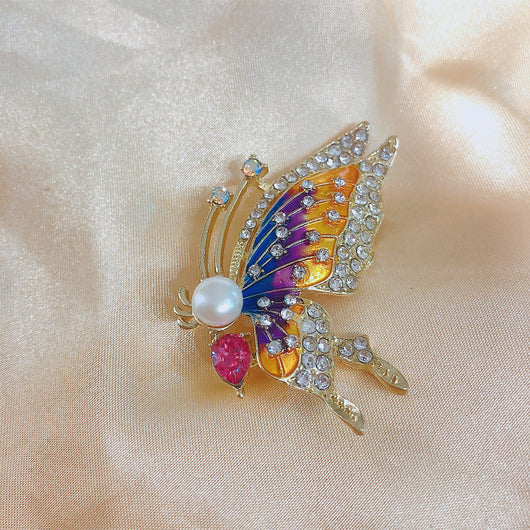 Broche Mariposa de Perla de Agua Dulce con Esmalte Pintado - Image 9