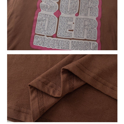 Camiseta Suelta Estampada Vintage para Parejas - Image 5