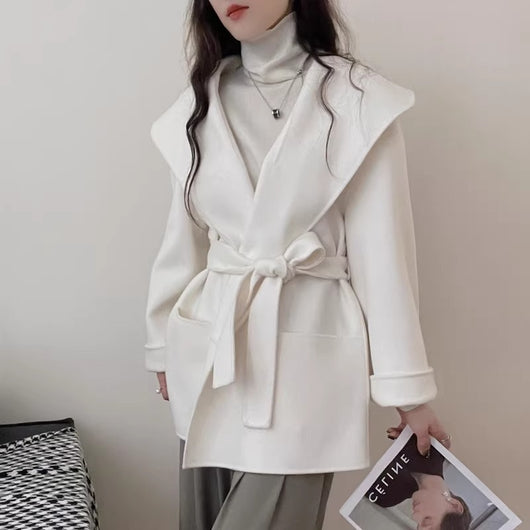 Abrigo de Lana Reversible Doble Faz para Otoño e Invierno - Cashmere Premium Talla Pequeña