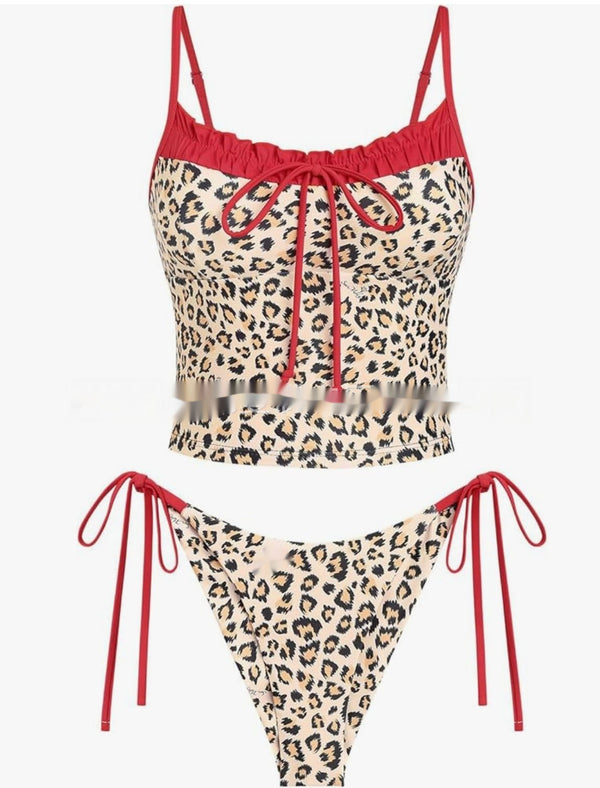 Bikini Mujer Estampado Leopardo con Detalles de Contraste - Image 6