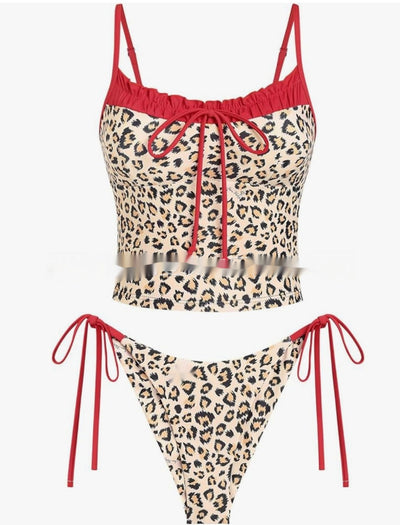 Bikini Mujer Estampado Leopardo con Detalles de Contraste - Image 6