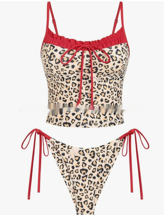 Bikini Mujer Estampado Leopardo con Detalles de Contraste - Image 6