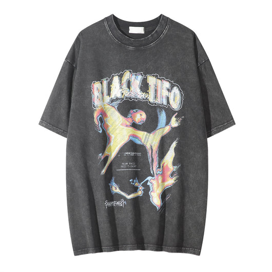 Camiseta Estampada Diablo Melancólico de Manga Corta para Hombre - Image 15