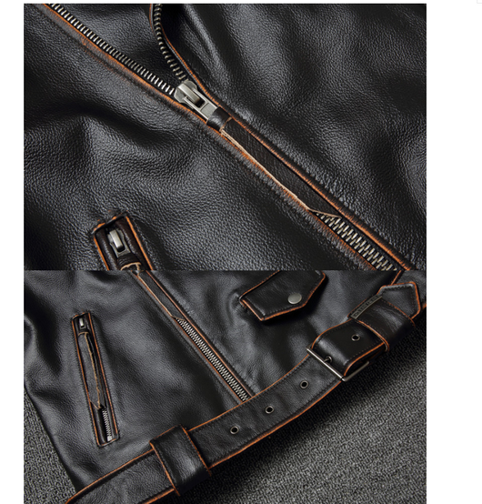 Chaqueta de Cuero para Motociclista Harley Estilo Clásico - Image 7