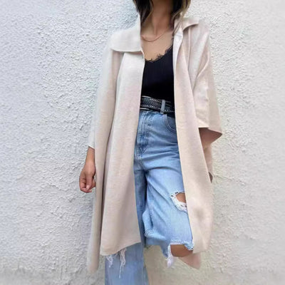 Abrigo Trench Suelto con Botón Único para Mujer - Image 4