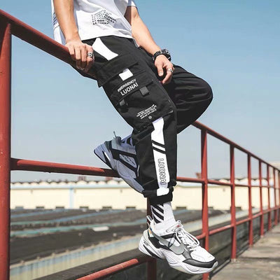 Pantalones cargo sueltos con cierres ajustables - Image 3