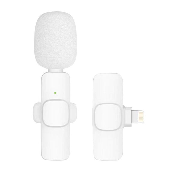 Micrófono Inalámbrico de Solapa Blanco - Clip Compacto para una Mano Libre